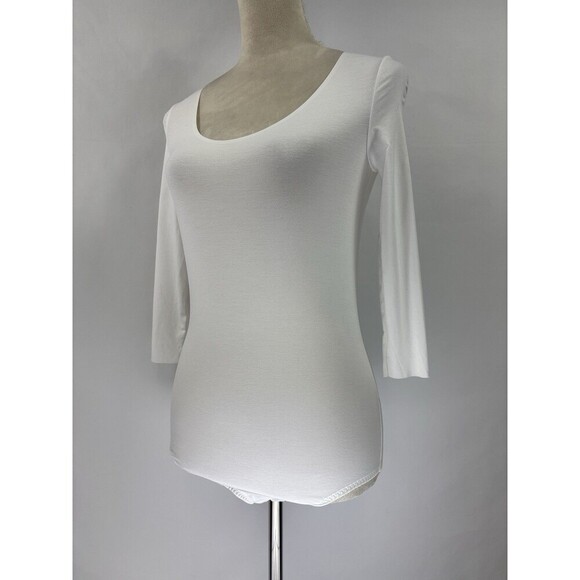 Wolford Tokio String Bodysuit White Small Scoop Neck Modal Elastane Modal - Picture 10 of 10